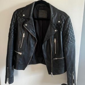 All Saints Quilted Moto Leather Jacket- Like New